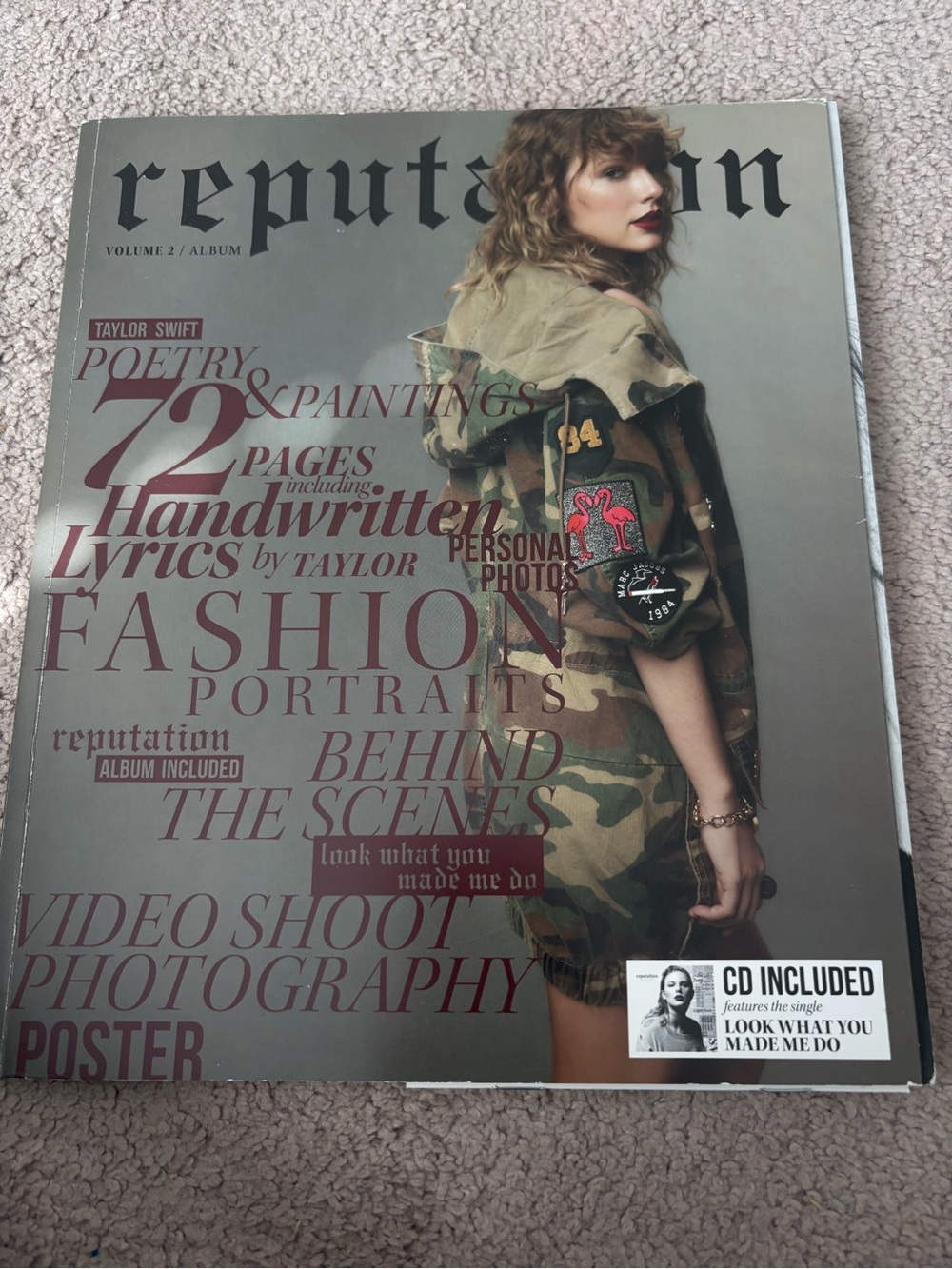 Taylor Swift "reputation" Deluxe Magazine Book - Camo Cover